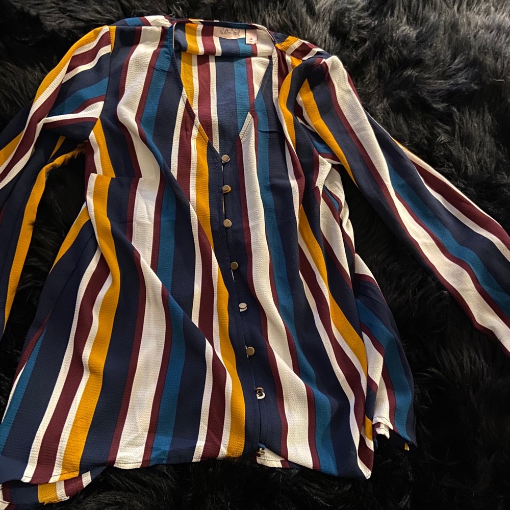 Striped Long Sleeve Blouse